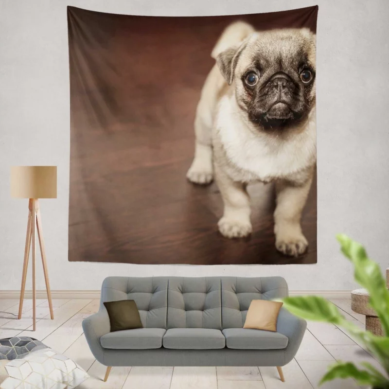 Pug Puppy Adorable Innocence Wall Hanging Tapestry