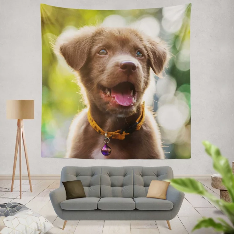 Puppy Bokeh Beauty Innocent Essence Wall Hanging Tapestry