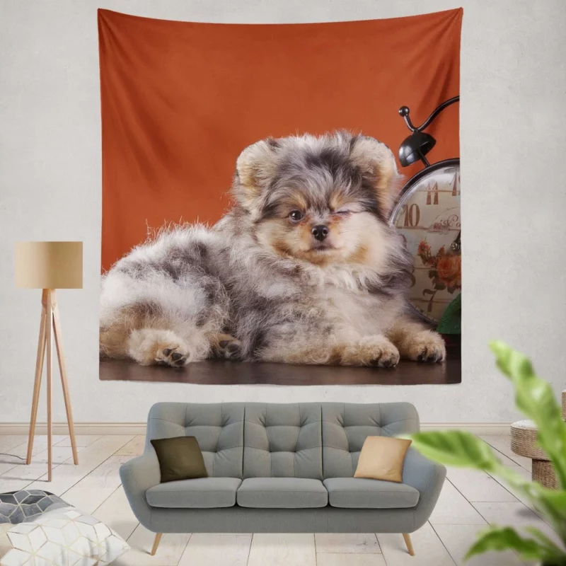 Puppy Innocent Gaze Furry Wonder Wall Hanging Tapestry