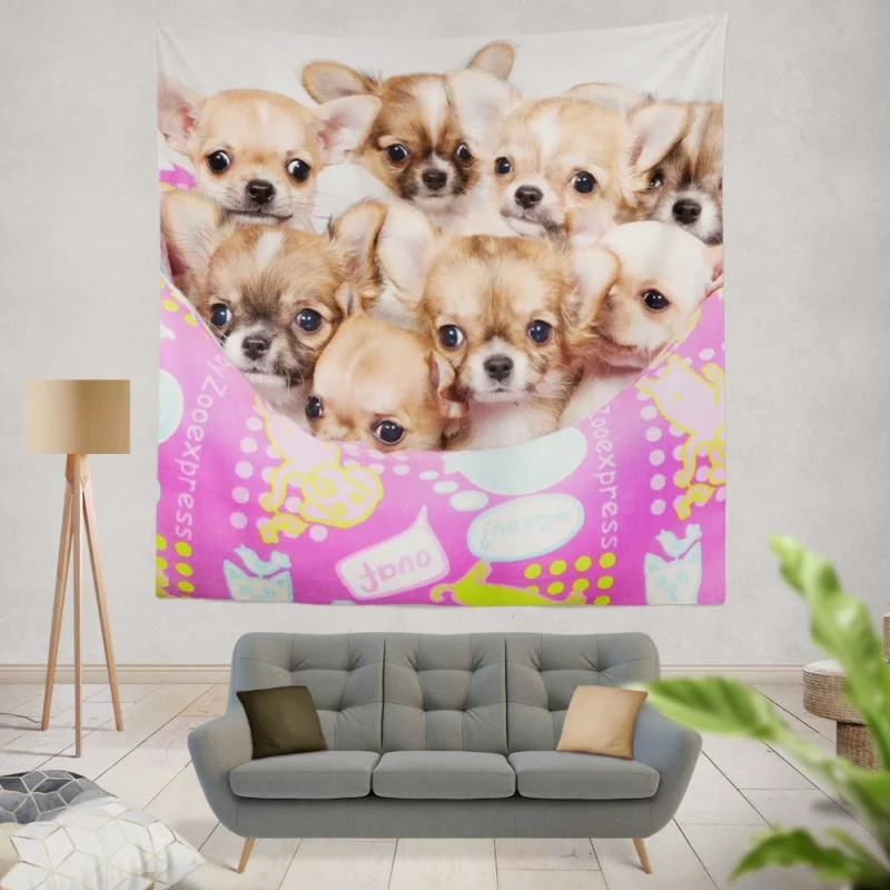 Puppy Love Chihuahua Heartfelt Joy Wall Hanging Tapestry