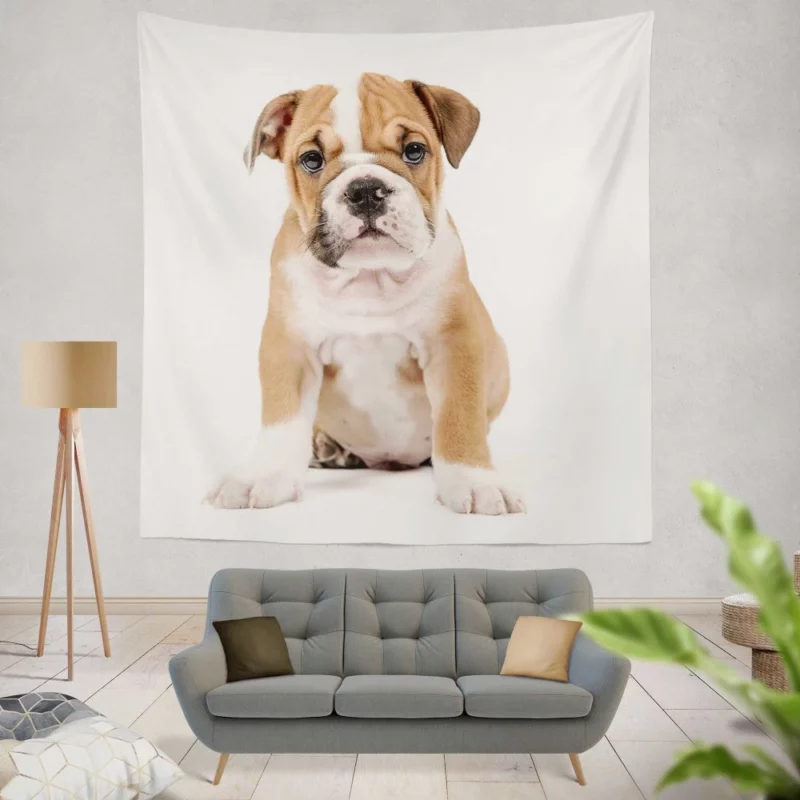 Puppy Playful Charm Furry Joy Wall Hanging Tapestry