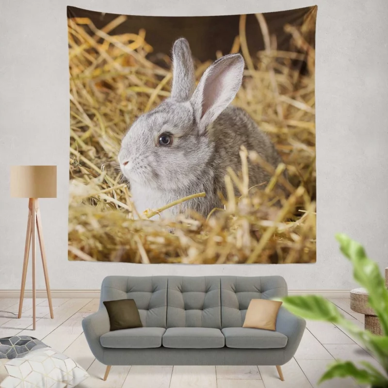 Rabbit Innocent Essence Nature Whimsy Wall Hanging Tapestry