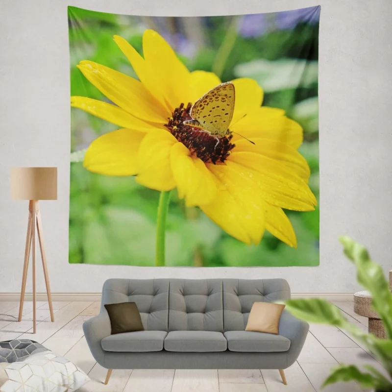 Rainy Butterfly Nature Whimsical Beauty Wall Hanging Tapestry