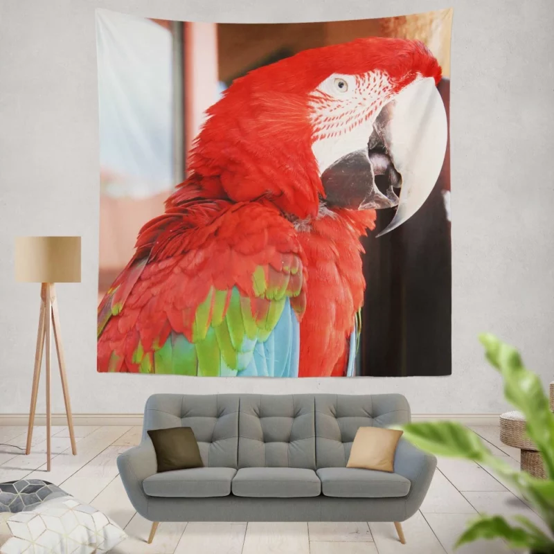 Red-and-green Macaw Tropical Splendor Wall Hanging Tapestry