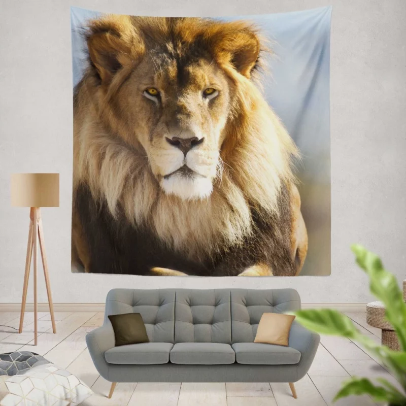 Regal Lion Dominance Wilderness Majesty Wall Hanging Tapestry