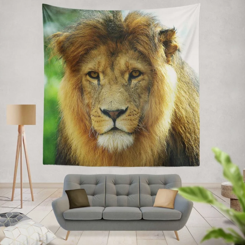 Regal Lion Expressive Face Majestic Presence Wall Hanging Tapestry