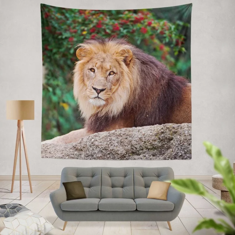 Regal Lion Monarch of Savannah Wall Hanging Tapestry