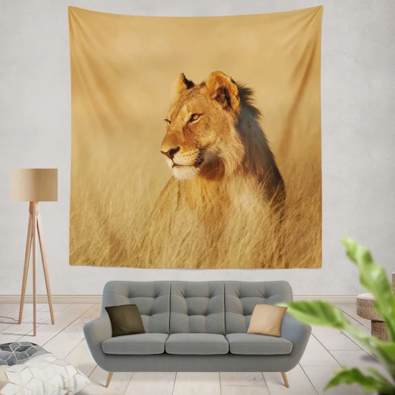 Regal Presence Lion Kingly Presence Wall Hanging Tapestry