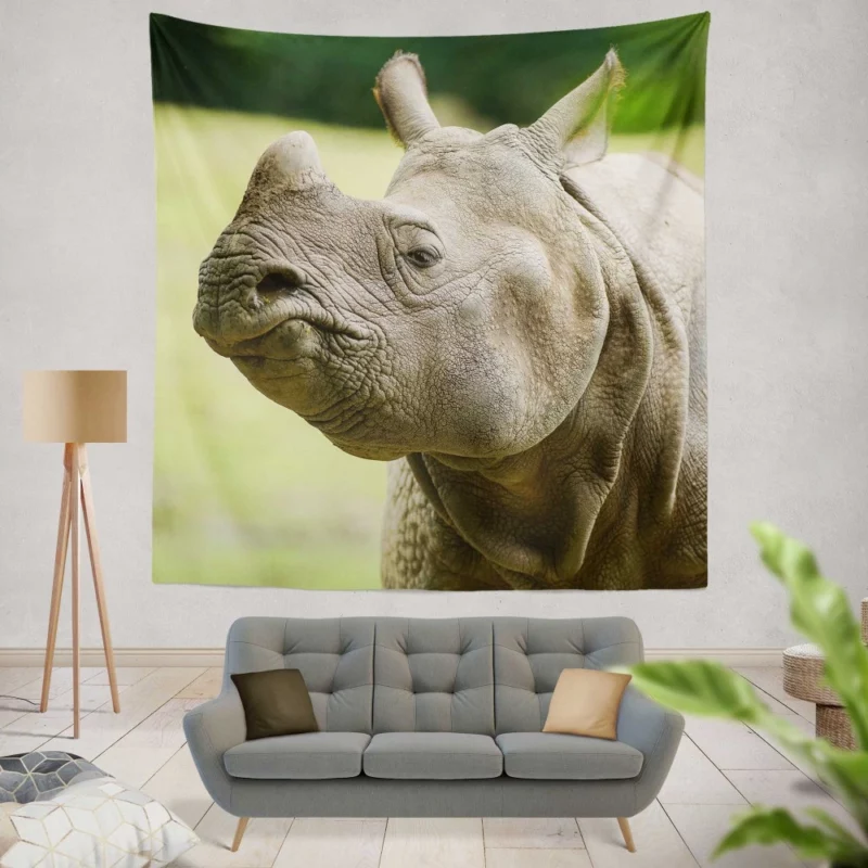 Rhino Majestic Stance Wilderness Grandeur Wall Hanging Tapestry