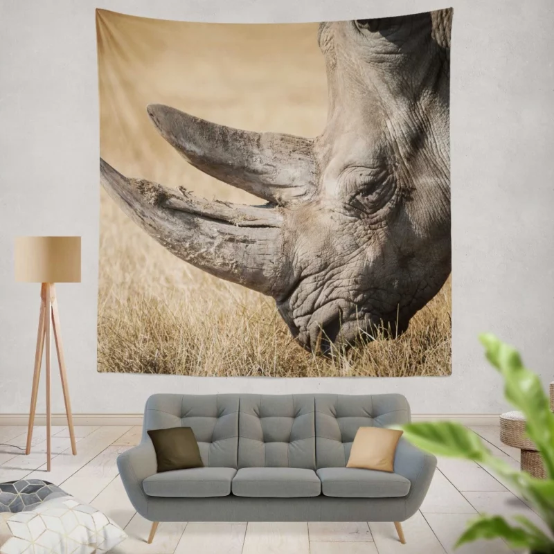 Rhino Mighty Presence Wilderness Grandeur Wall Hanging Tapestry