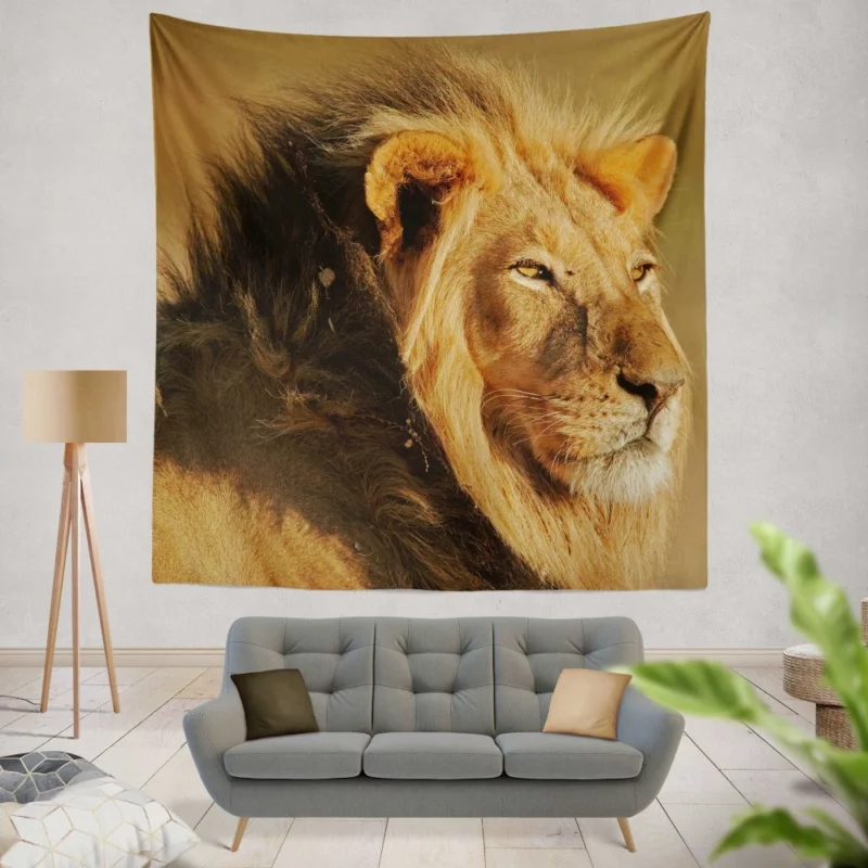 Roaring Lion Fierce Wall Hanging Tapestry