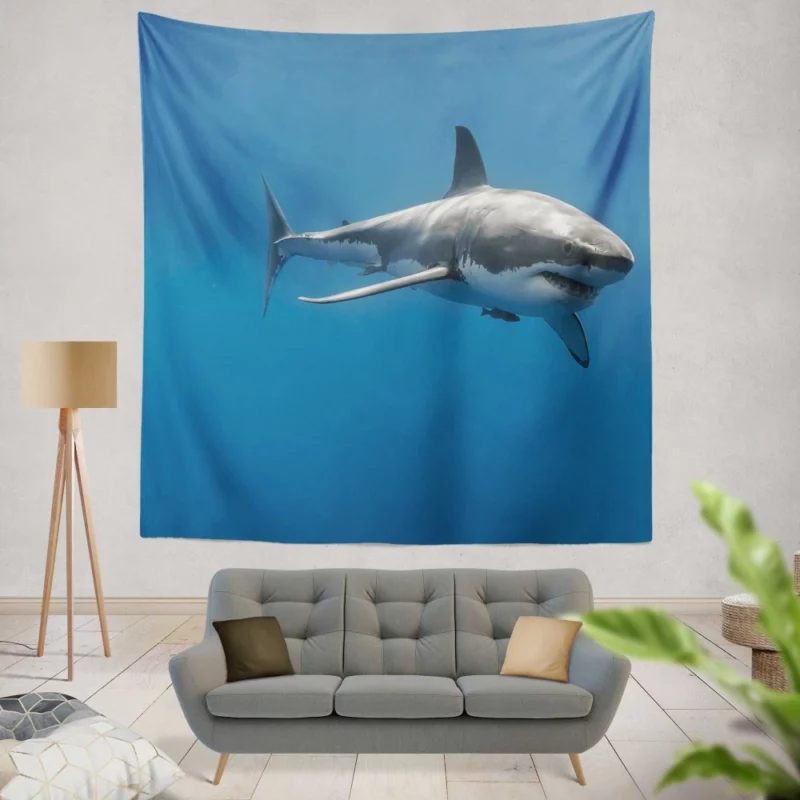 Shark Dominance Oceanic Majesty Wall Hanging Tapestry