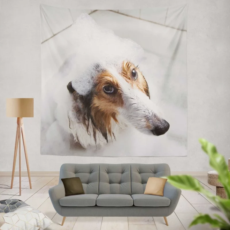 Shetland Sheepdog Bathtub Bliss Wall Hanging Tapestry