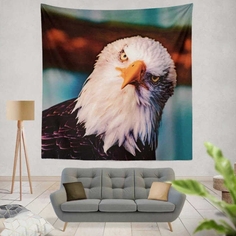 Soaring Majesty Bald Eagle Sky Hunting Wall Hanging Tapestry