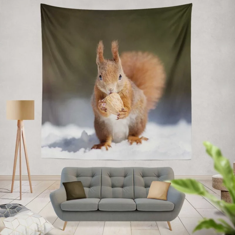 Squirrel Playful Energy Nature Charm Wall Hanging Tapestry