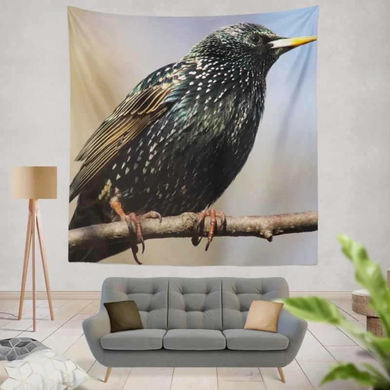 Starling Intricate Plumage Aerial Wonder Wall Hanging Tapestry