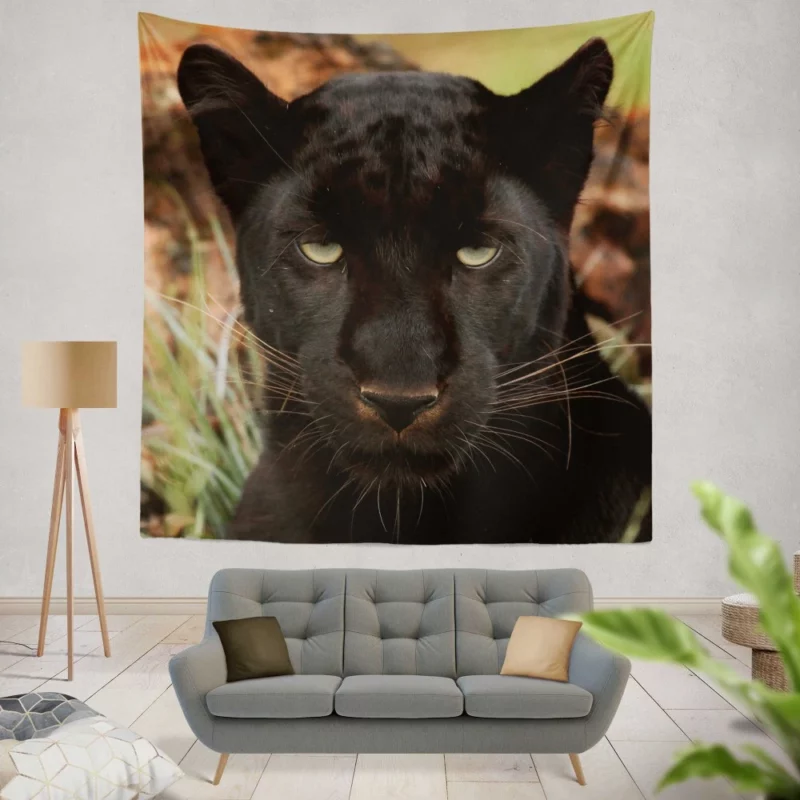 Stealthy Majesty Black Panther Aura Wall Hanging Tapestry