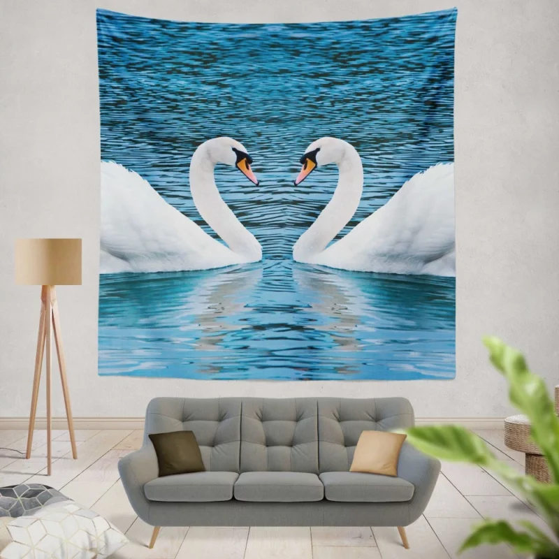 Swan Grace Serenity in Motion Wall Hanging Tapestry