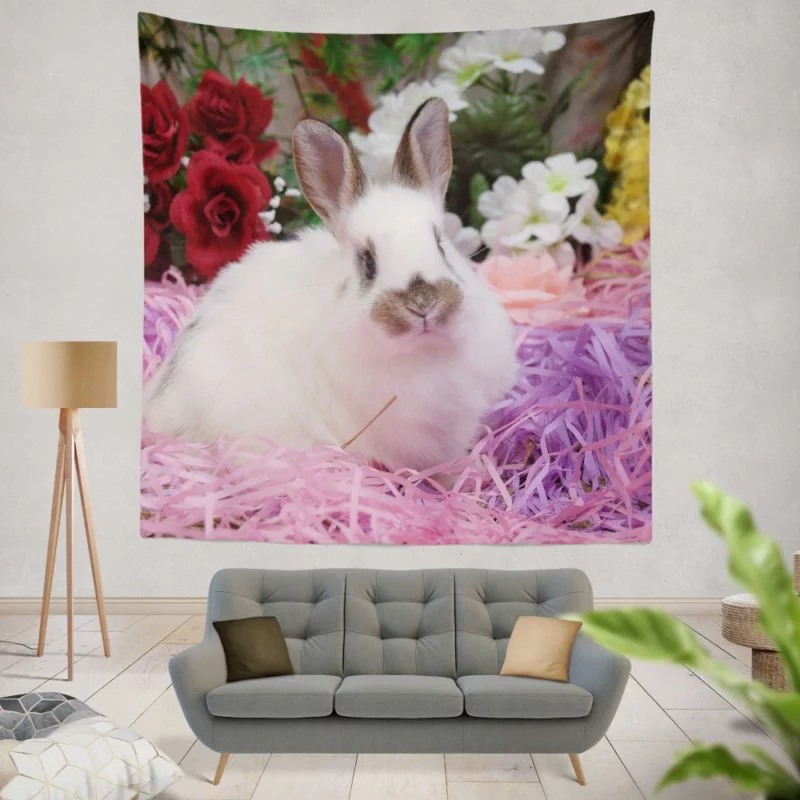 Sweet Rabbit Adorable Innocence Wall Hanging Tapestry