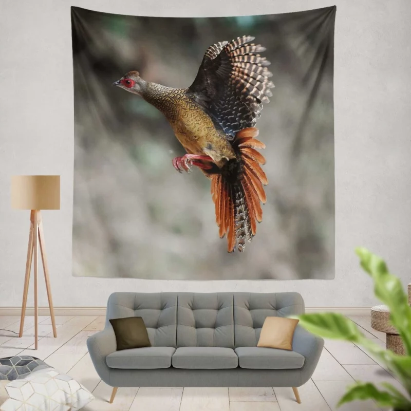 Swinhoe Pheasant Snowy Flight Wilderness Wonder Wall Hanging Tapestry