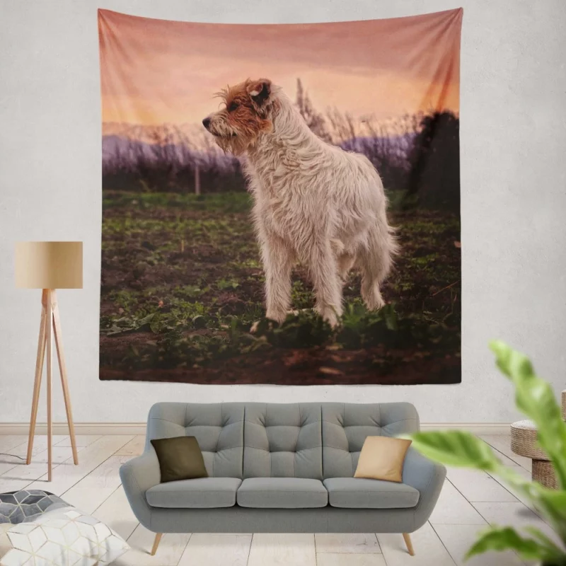 Terrier Charismatic Stance Playful Elegance Wall Hanging Tapestry