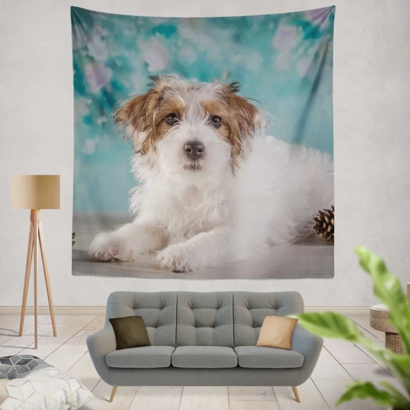 Terrier Playful Pose Furry Adventure Wall Hanging Tapestry