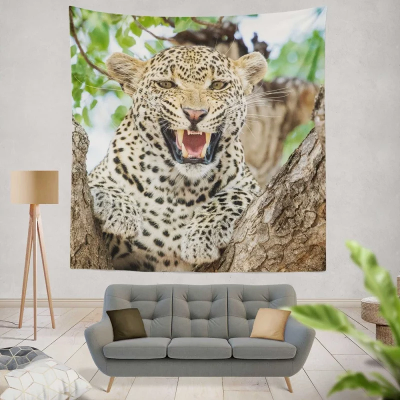 The Elusive Leopard Master of Camouflage Wall Hanging Tapestry