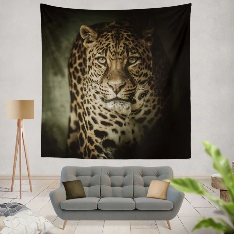 The Prowling Leopard Silent Hunter Wall Hanging Tapestry