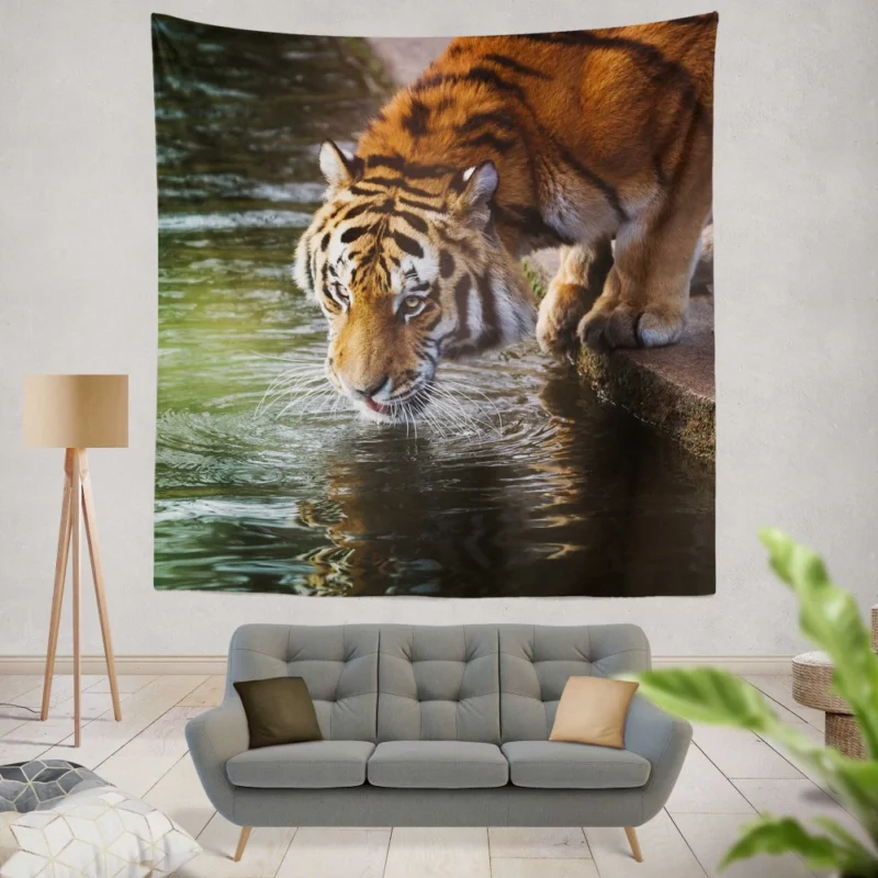 Tiger Bold Stance Wilderness Majesty Wall Hanging Tapestry