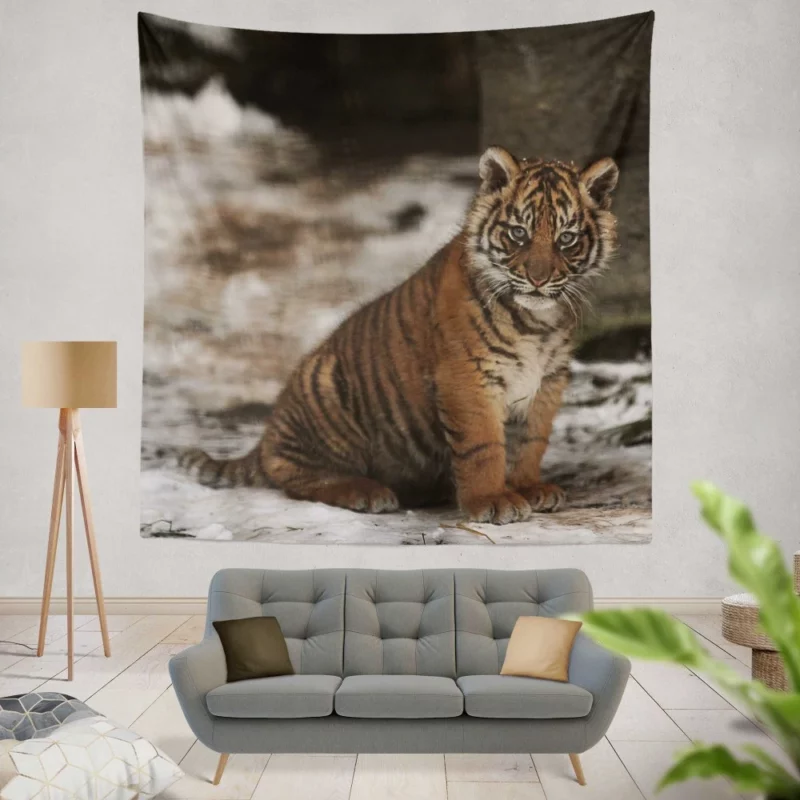 Tiger Fierce Aura Enigmatic Majesty Wall Hanging Tapestry