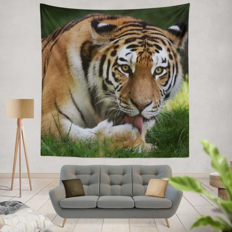 Tiger Fierce Dominance Enigmatic Power Wall Hanging Tapestry