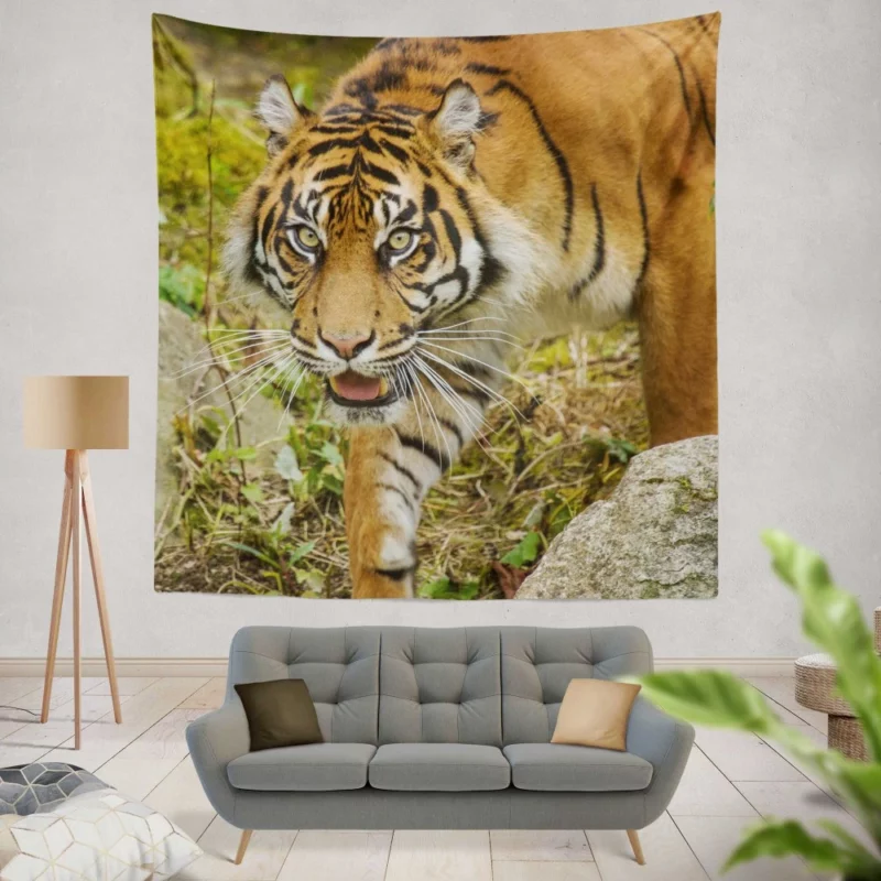 Tiger Fierce Gaze Wild Beauty Wall Hanging Tapestry