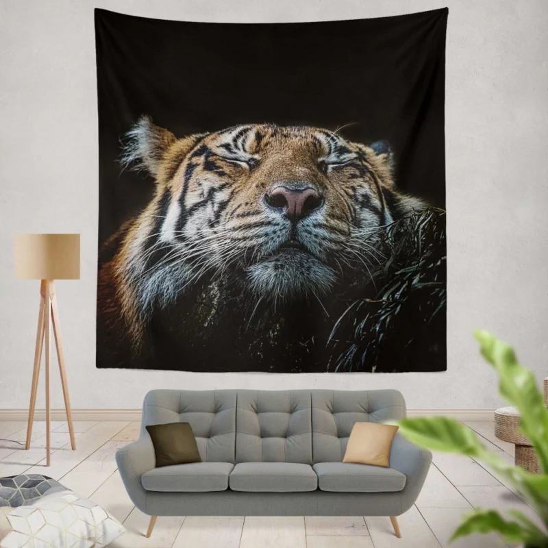 Tiger Fierce Stance Wilderness Dominance Wall Hanging Tapestry