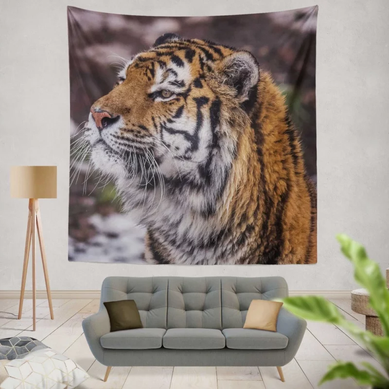 Tiger Fierce Stare Intense Gaze Wall Hanging Tapestry