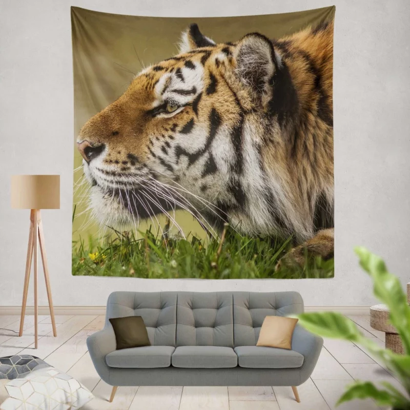 Tiger Fierce Stare Regal Dominance Wall Hanging Tapestry