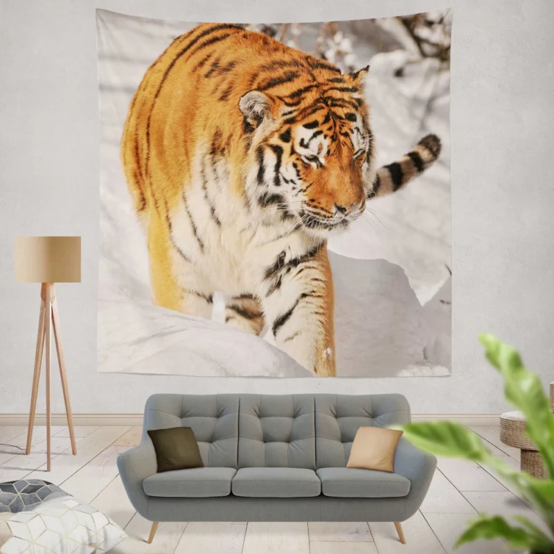 Tiger Gaze Fierce Intensity Wall Hanging Tapestry