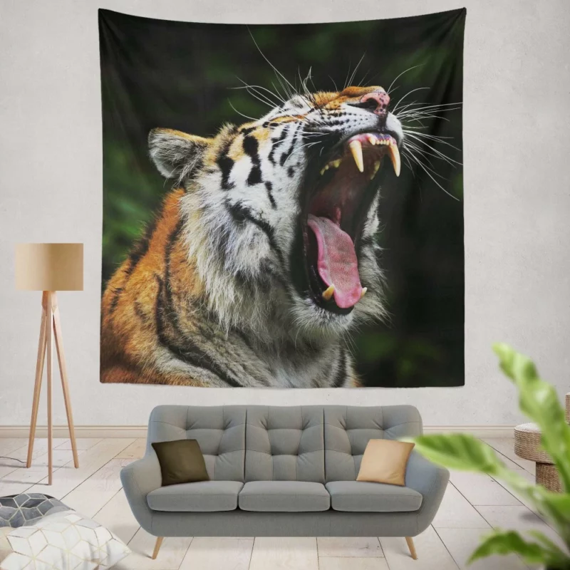 Tiger Grace Stripes of Elegance Wall Hanging Tapestry