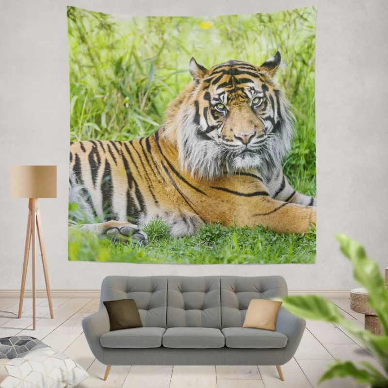 Tiger Grace Wilderness Elegance Wall Hanging Tapestry