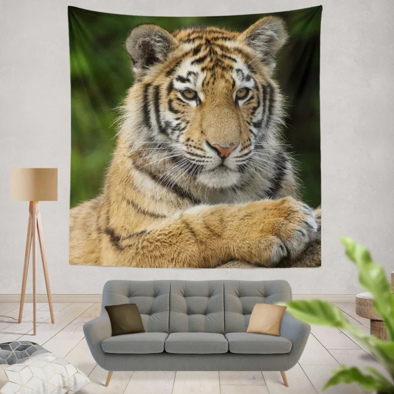 Tiger Inquisitive Wall Hanging Tapestry