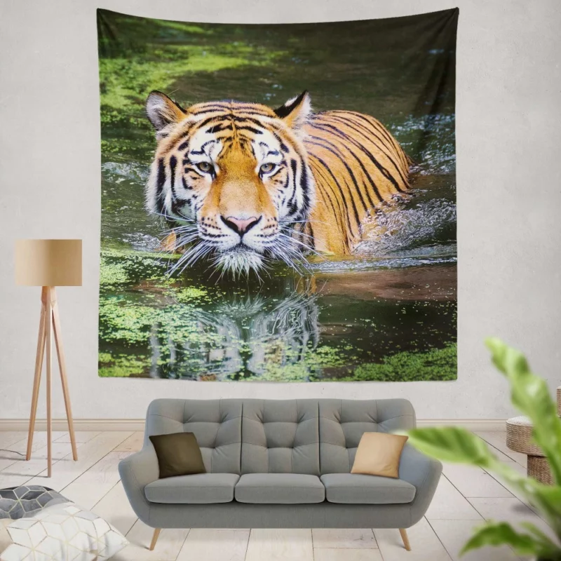 Tiger Intense Gaze Enigmatic Majesty Wall Hanging Tapestry