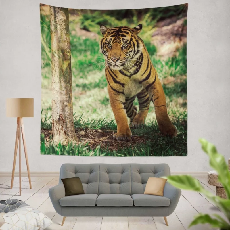 Tiger Intense Stare Wilderness Gaze Wall Hanging Tapestry