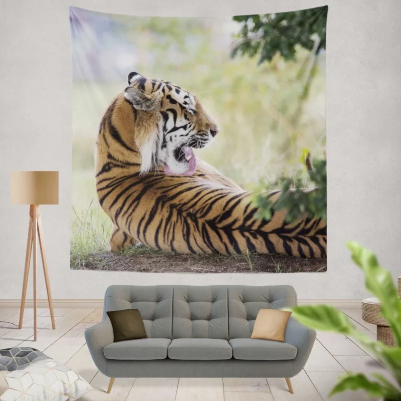 Tiger Mystic Gaze Enigmatic Majesty Wall Hanging Tapestry