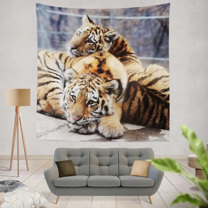 Tiger Stare Ferocious Wall Hanging Tapestry