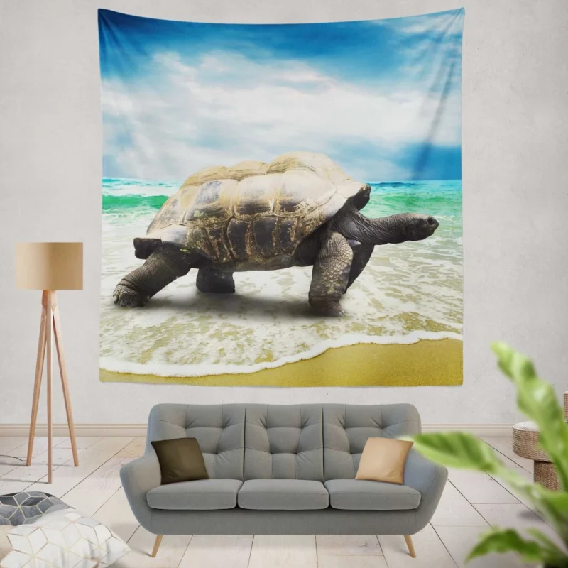 Tortoise Wisdom Steady Journey Wall Hanging Tapestry