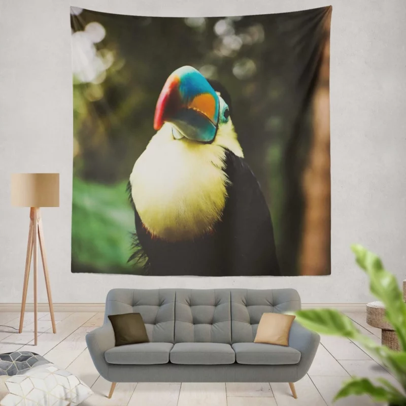 Toucan Colorful Beak Tropical Charm Wall Hanging Tapestry