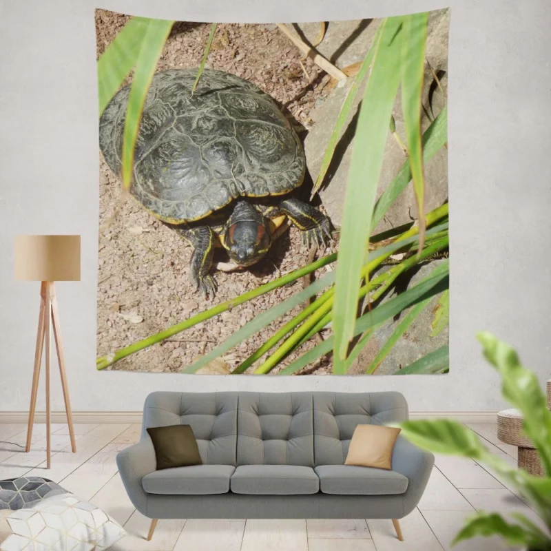 Turtle Tranquil Moment Aquatic Serenity Wall Hanging Tapestry