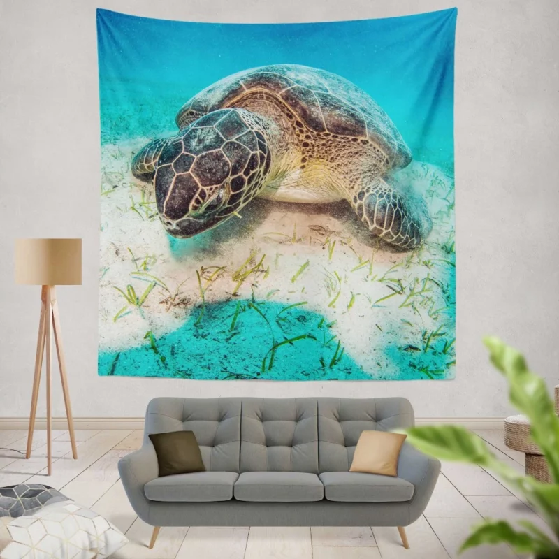 Turtle Underwater Adventure Serene Life Wall Hanging Tapestry