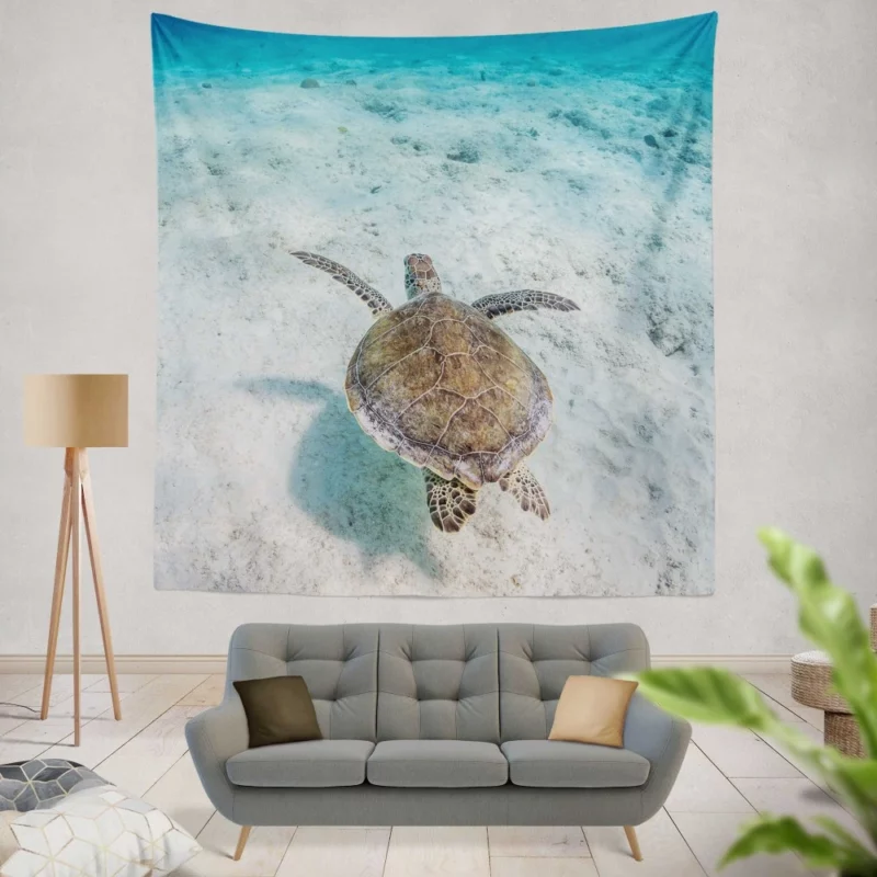 Turtle Underwater Realm Marine Wonder Wall Hanging Tapestry