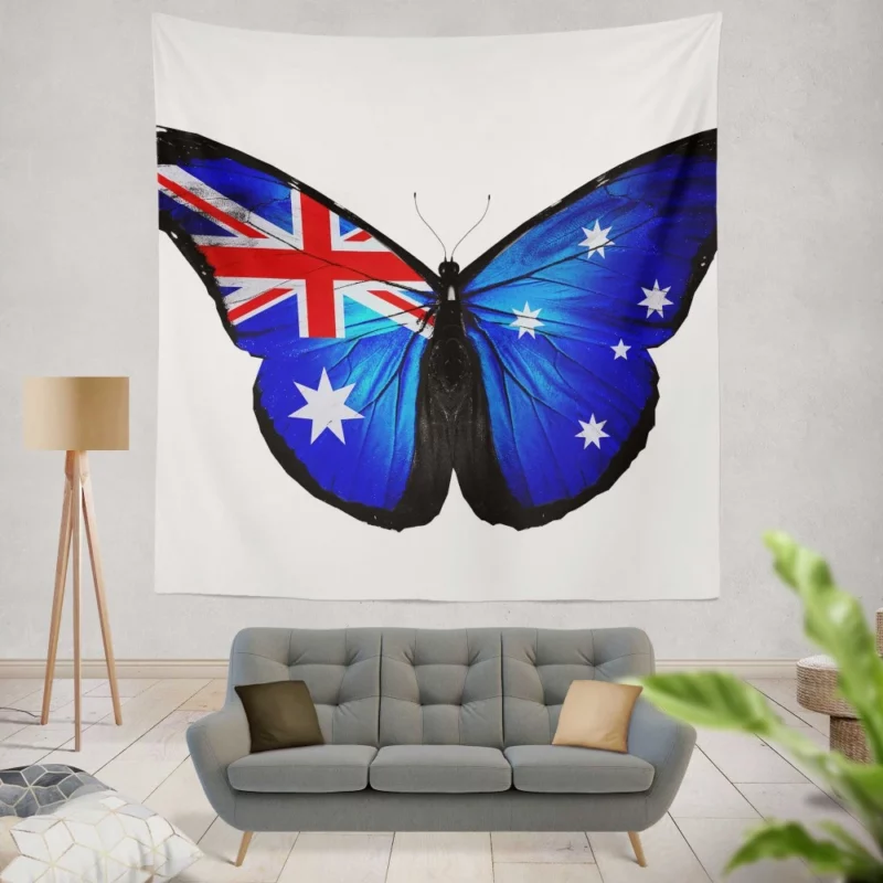 Union Jack Butterfly British Beauty Unleashed Wall Hanging Tapestry