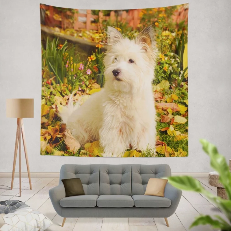 West Highland White Terrier Playful Spirit Wall Hanging Tapestry